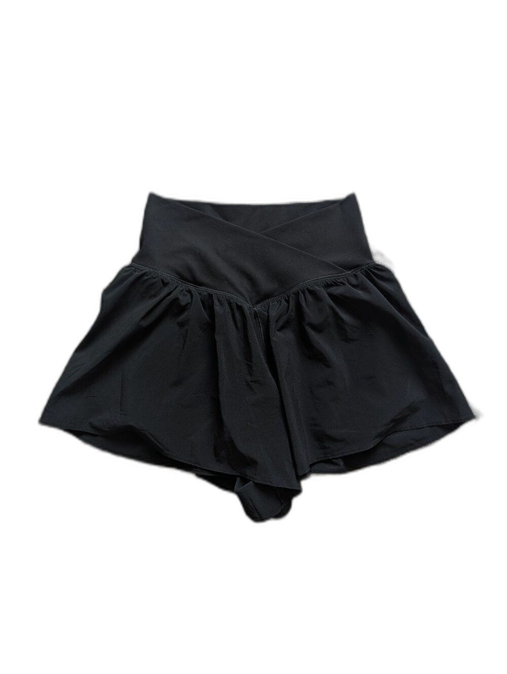 OFFLINE By Aerie Real Me Crossover Flowy Short Black Size XS